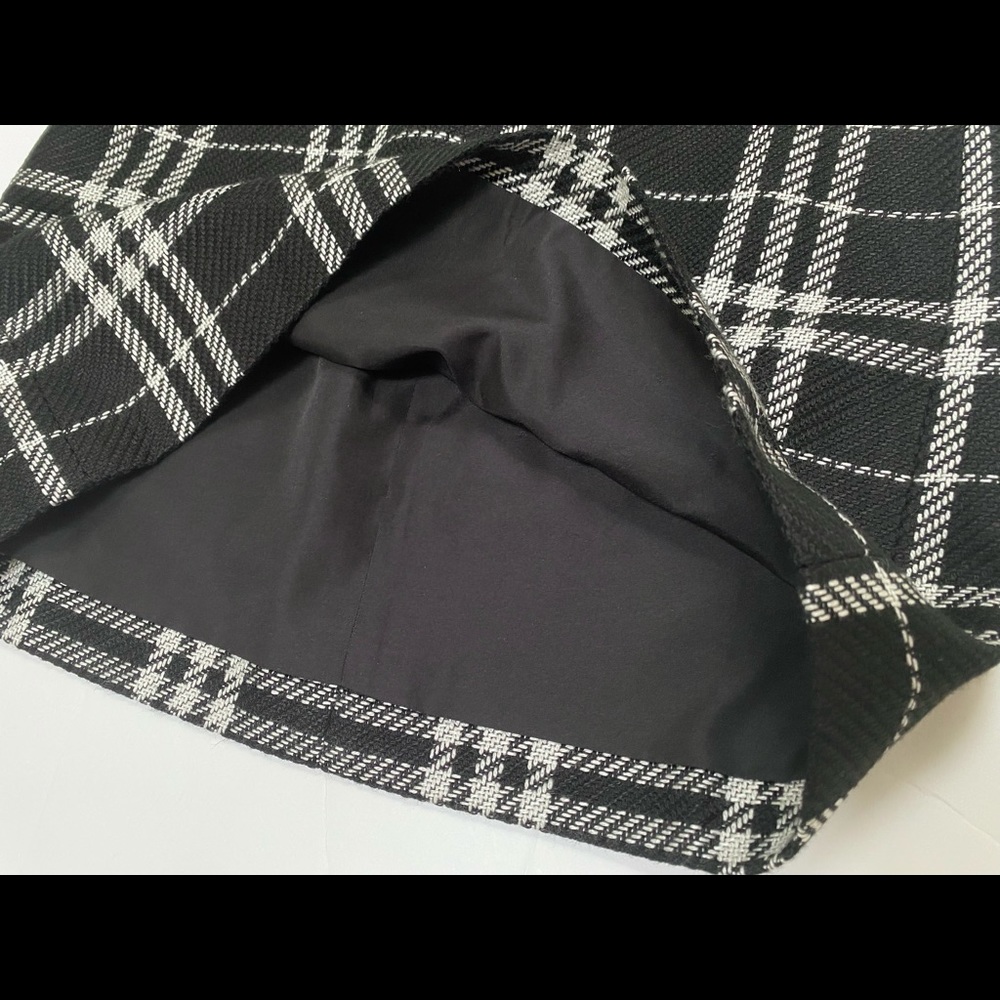 J Crew Factory black and white large check skirt - Picture 4 of 7